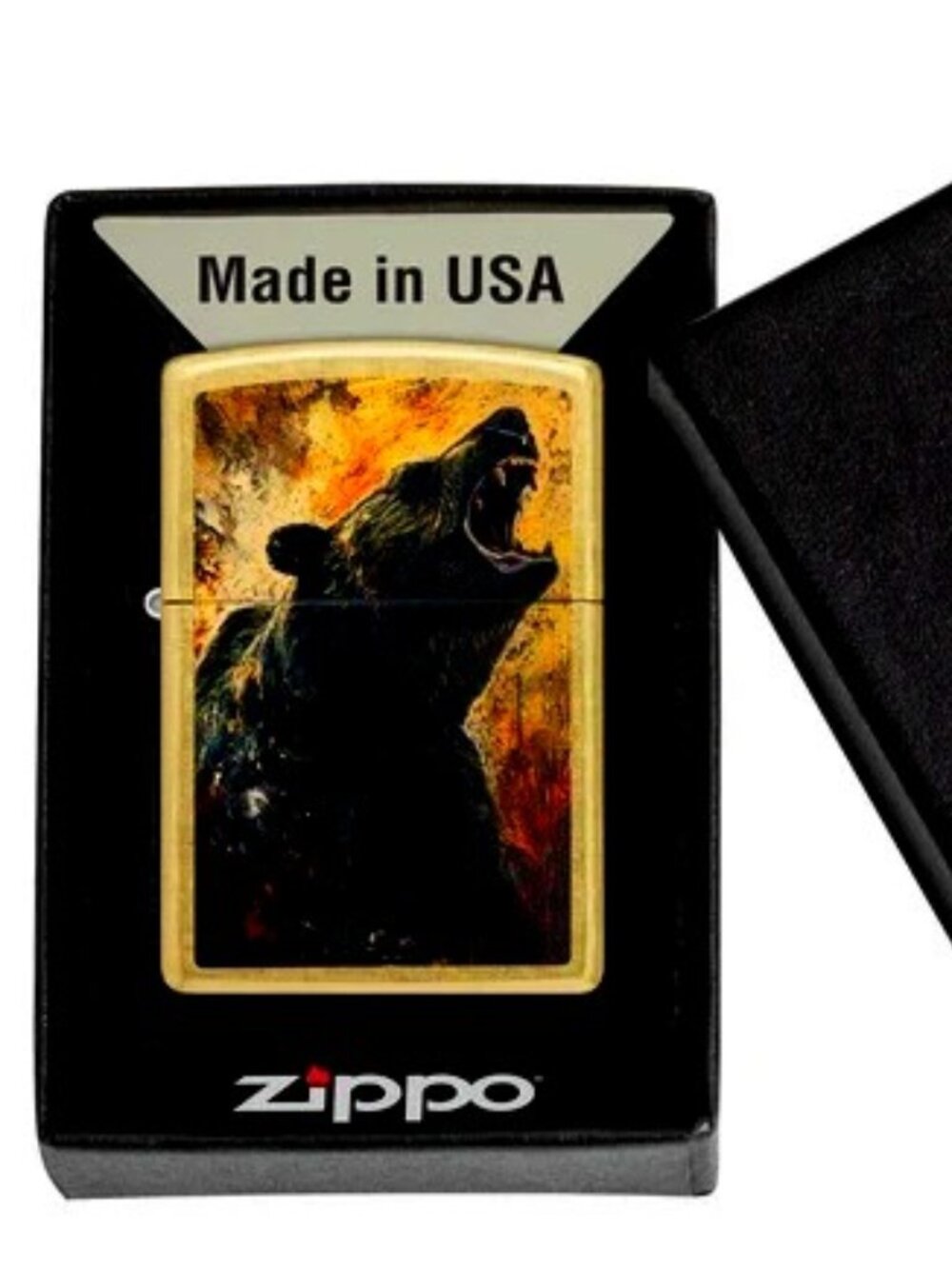Ferocious Grizzly Bear Zippo Lighter